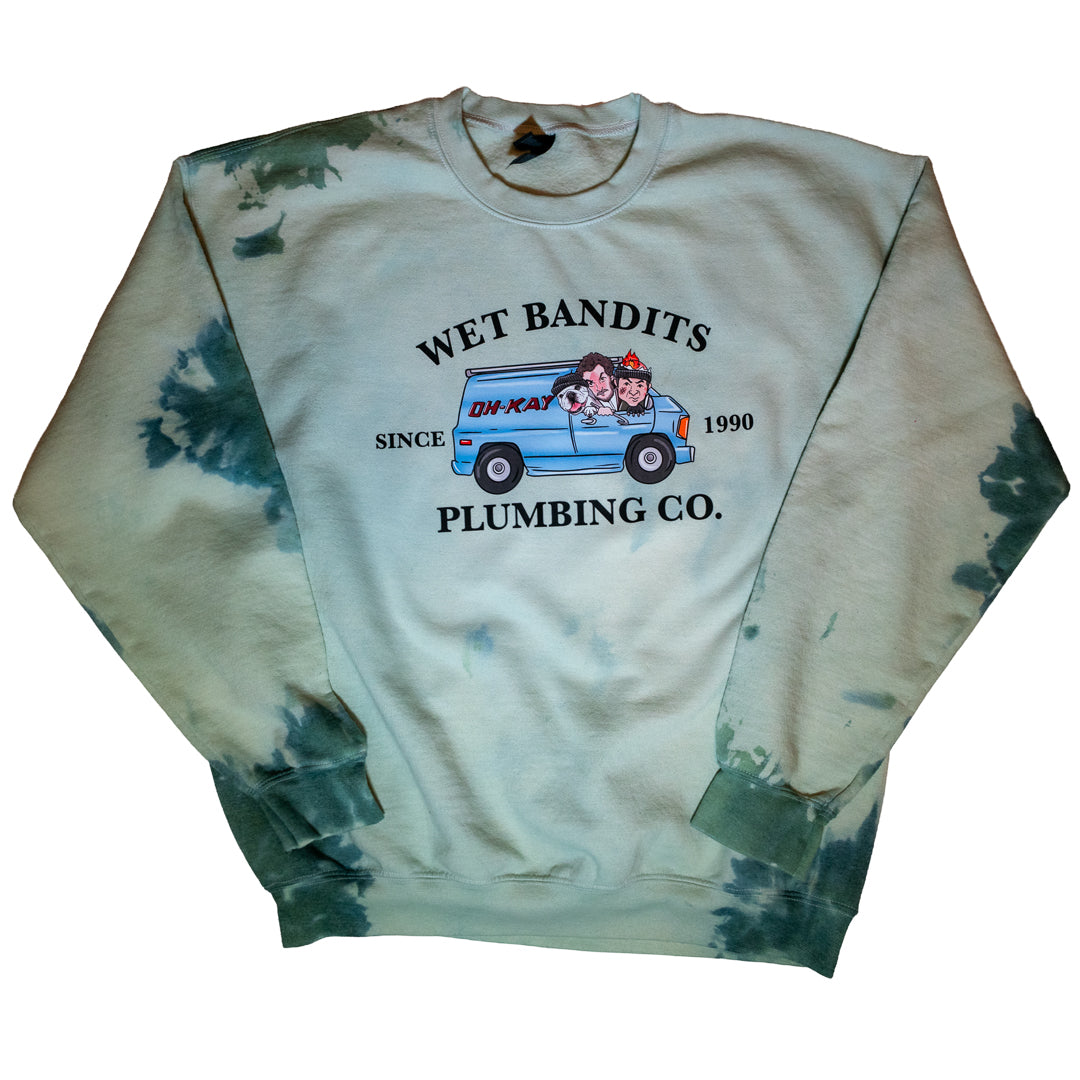 Wet Bandits Plumbing Co. Tie Dye Crewneck