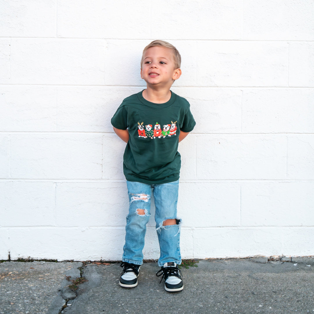 Bulldog Christmas Sweater Pawty Toddler/Youth T-Shirt