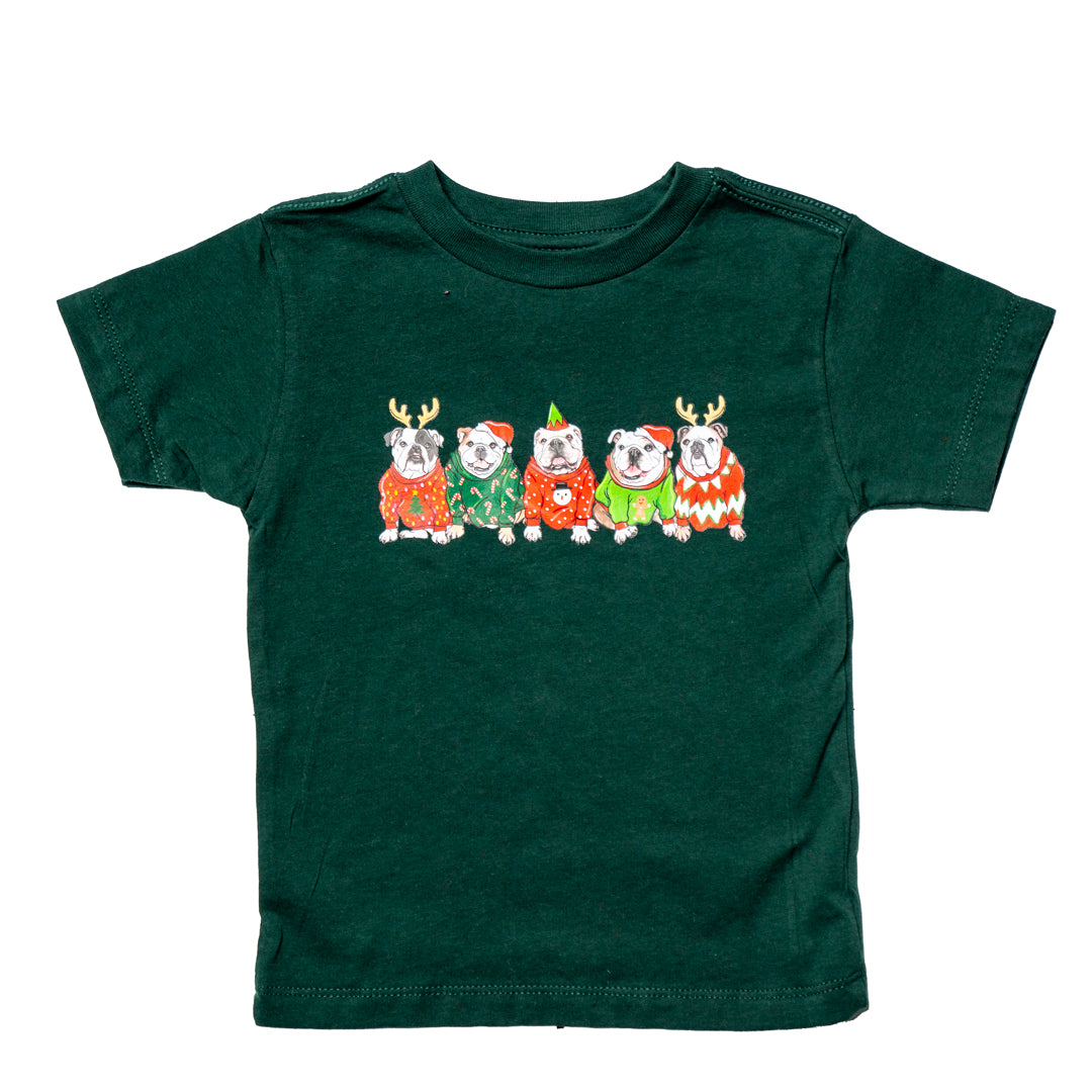 Bulldog Christmas Sweater Pawty Toddler/Youth T-Shirt